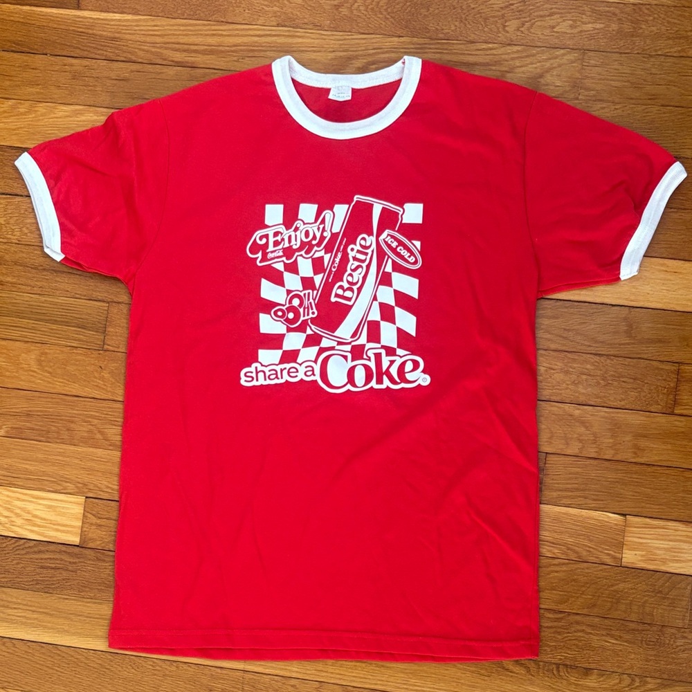 Coca Cola Red and White Checkered Tee